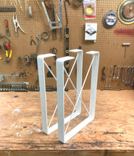 White Dining Table Legs/Flat Steel/Cross Brace