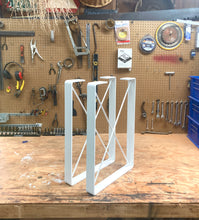 White Dining Table Legs/Flat Steel/Cross Brace